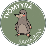 Saarijärven työllisyyspalvelujen työmyyrä logo, piirretty myyrä hahmo
