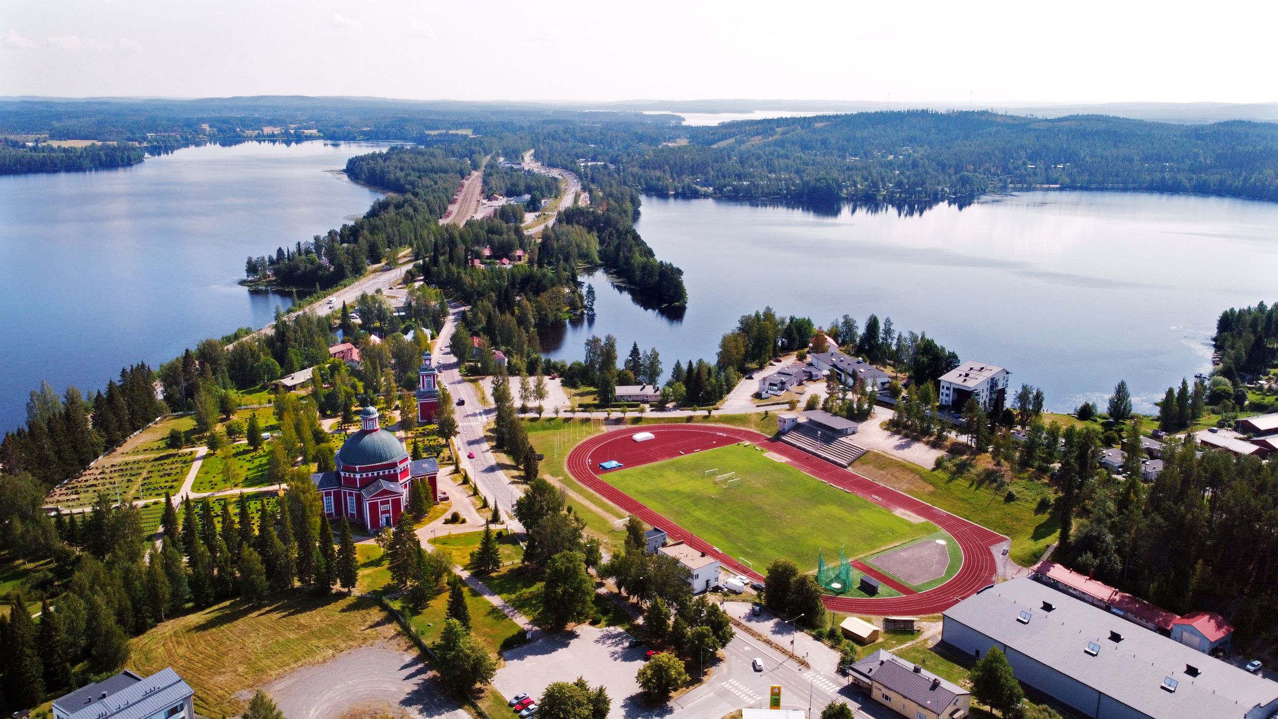 Ilmakuva Saarijärvi -kaupungista kesällä
